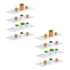 Kit 8 Prateleira Branca Mdf 40 X 10cm Suporte L