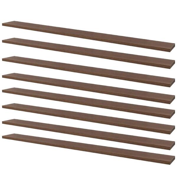 Kit 8 Prateleiras 100 X 10cm Nogal Suporte Invisível