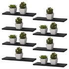 Kit 8 Prateleiras 30 X 15cm Preta Suporte Invisível