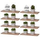 Kit 8 Prateleiras 40 X 20cm Carvalho Suporte Invisível