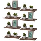 Kit 8 Prateleiras 50 X 10cm Nogal Suporte Invisível