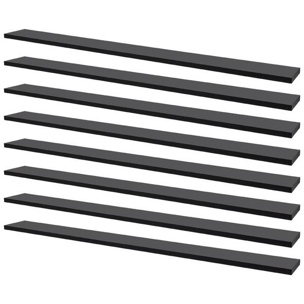 Kit 8 Prateleiras 90 X 10cm Preta Suporte Invisível