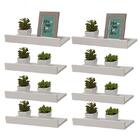 Kit 8 Prateleiras Porta Quadros 40 X 10cm Branca Suporte Invi