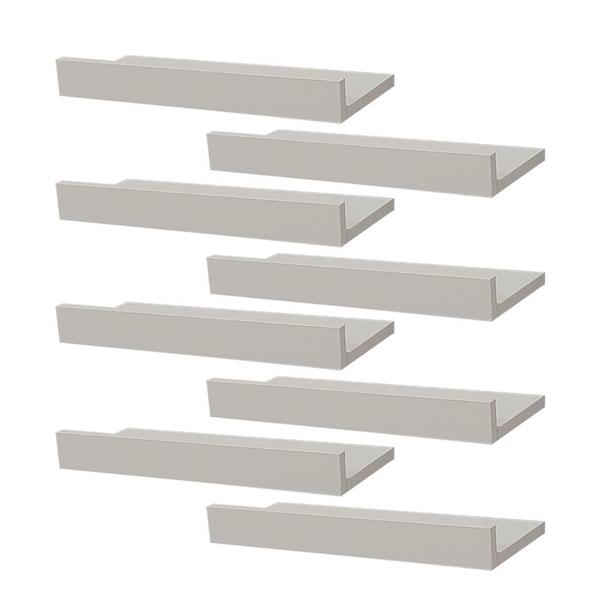 Kit 8 Prateleiras Porta Quadros 40 X 10cm Branca Suporte Invi