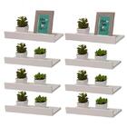 Kit 8 Prateleiras Porta Quadros 40 X 10cm Branca Suporte Invi