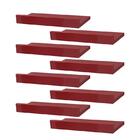 Kit 8 Prateleiras Porta Quadros 40 X 15cm Vermelha Suporte In