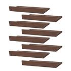 Kit 8 Prateleiras Porta Quadros 50 X 15cm Nogal Suporte Invis