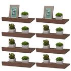 Kit 8 Prateleiras Porta Quadros 60 X 10cm Nogal Suporte Invis