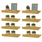 Kit 8 Prateleiras Porta Quadros 60 X 15cm Amarela Suporte Inv