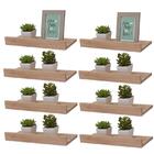 Kit 8 Prateleiras Porta Quadros 60 X 15cm Carvalho Suporte In