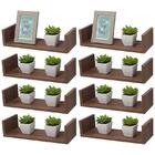 Kit 8 Prateleiras U 40 X 15cm Nogal Suporte Invisível