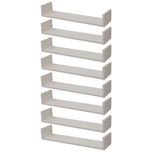 Kit 8 Prateleiras U 50 X 10cm Branca Suporte Invisível