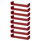 Kit 8 Prateleiras U 60 X 15cm Vermelha Suporte Invisível