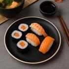 Kit 8 Pratos De Melamina 21,5cm Raso Preto Sushi Wolff Class