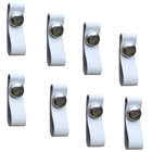 Kit 8 Puxadores Couro Branco