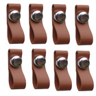 Kit 8 Puxadores Couro Caramelo