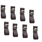 Kit 8 Puxadores Couro Marrom