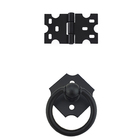 Kit 8 Puxadores Rustico Argola + 16 Dobradiças Mexicana Preto