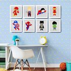 Kit 8 Quadros Decorativos Super Heróis Baby Para Quarto De Cr
