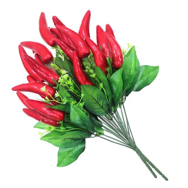 Kit 8 Ramos Decoração Arranjo Pimenta Artificial Plástico 12