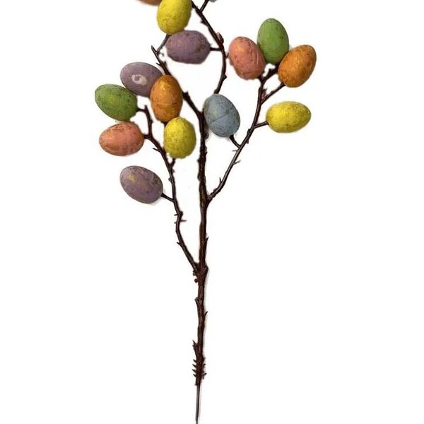 Kit 8 Ramos Galho De Árvore Com Ovos De Páscoa Decoração