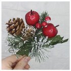 Kit 8 Ramos Maçã Decoração Natal Artificial Com Detalhes Bran