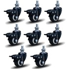 Kit 8 Rodízio Linha Black Parafuso 3/8" 41mm Com Freio 240kg