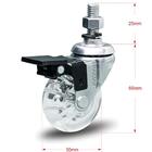 Kit 8 Rodízio Silicone Pvc Gel Cristal Parafuso 2" 50mm 4 Com