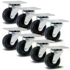 Kit 8 Rodízios Série Leve 10 1.1/4" 32mm Placa - Polipropilen