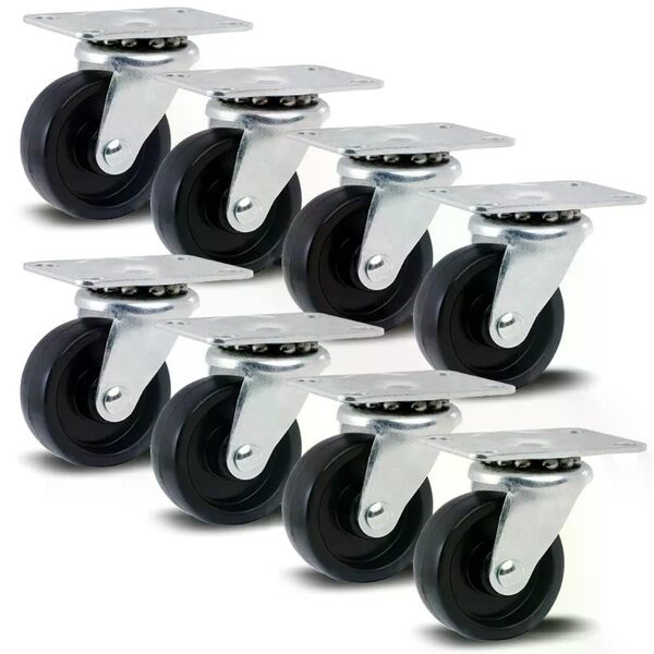 Kit 8 Rodízios Série Leve 10 1.1/4" 32mm Placa - Polipropilen