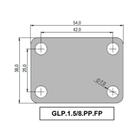 Kit 8 Rodízios Série Leve 10 1.5/8" 41mm Placa - Polipropilen