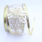 Kit 8 Rolo Fita Aramada Dourada Branca Decoração Natal 2,5m