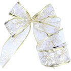 Kit 8 Rolo Fita Aramada Dourada Branca Decoração Natal 2,5m