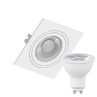 Kit 8 Spot Embutir Quadrado Face Plana Dicroica Mr16 Branco +