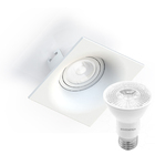 Kit 8 Spot Embutir Sand Save Energy P/ Lâmpada Par20 Branco +