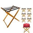 Kit 8 Suporte De Malas Bagagens Em Madeira Para Hotel Pousada