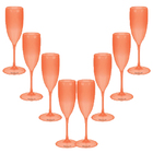 Kit 8 Taças Champagne 160ml Laranja Neon Acrílico