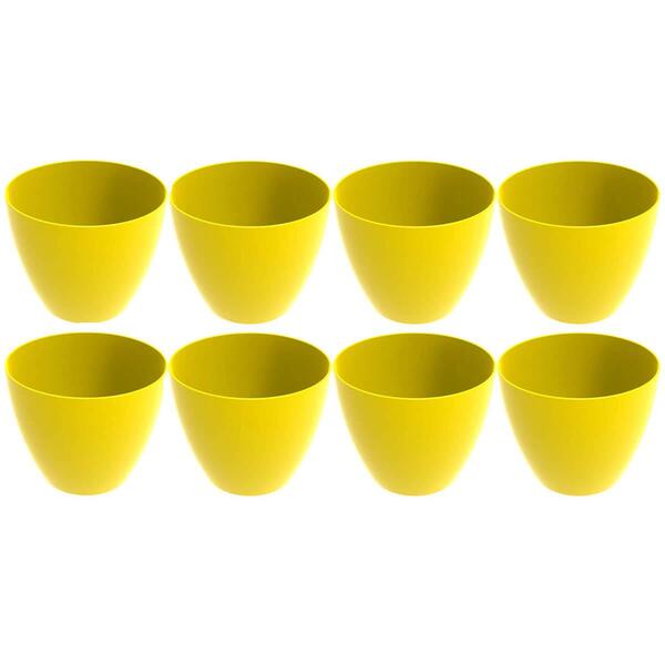Kit 8 Tigelas Redondas Grandes 6,2l Amarelas Bowls Plásticos