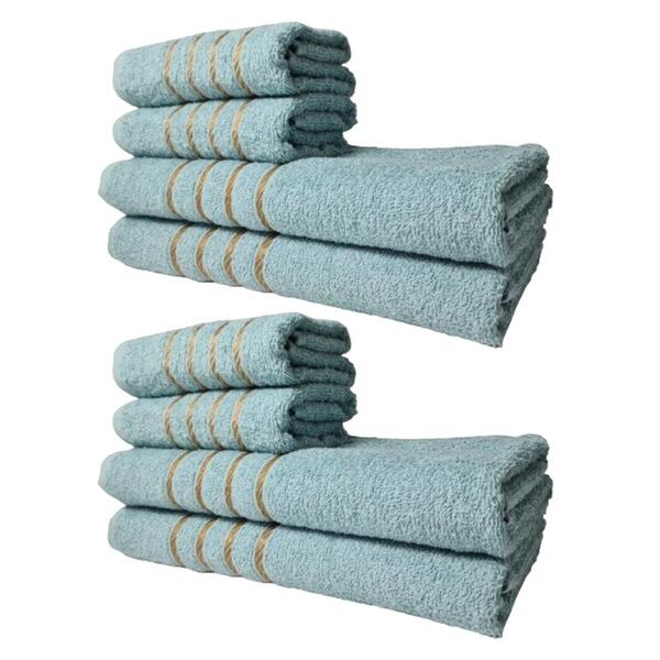 Kit 8 Toalhas Grandes Dubai 4 Banhos 4 Rostos Verde Claro
