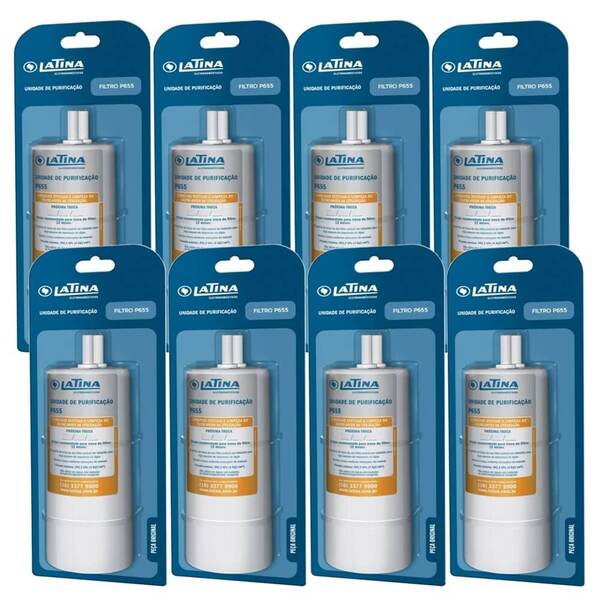 Kit 8 Unidades Refil Filtro Original Purificador Latina P655