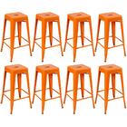 Kit - 8 X Banquetas Altas Iron Tolix - 76 Cm - Laranja