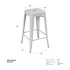 Kit - 8 X Banquetas Altas Iron Tolix - 76 Cm - Preto - Semibr