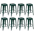 Kit - 8 X Banquetas Altas Iron Tolix - 76 Cm - Verde Escuro