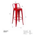 Kit - 8 X Banquetas Altas Iron Tolix Com Encosto - Industrial