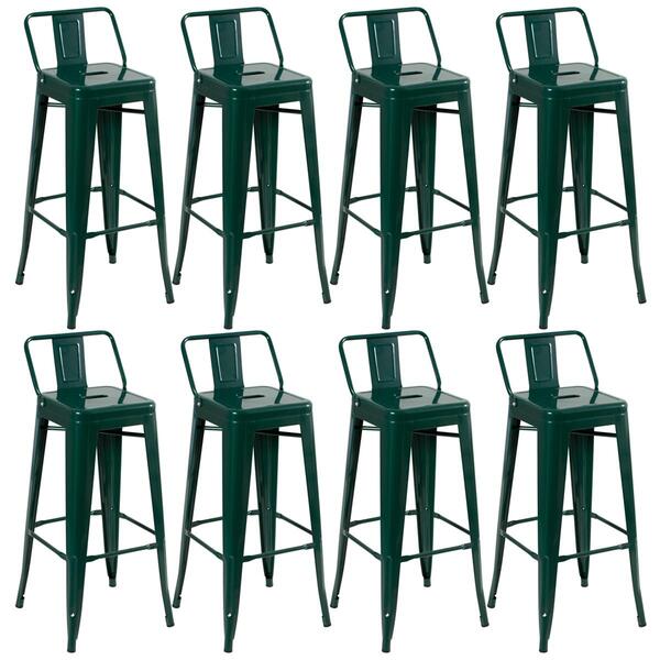Kit - 8 X Banquetas Altas Iron Tolix Com Encosto - Industrial