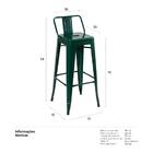 Kit - 8 X Banquetas Altas Iron Tolix Com Encosto - Industrial