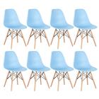 Kit - 8 X Cadeiras Charles Eames Eiffel Dsw - Base De Madeira