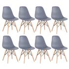 Kit - 8 X Cadeiras Charles Eames Eiffel Dsw - Base De Madeira