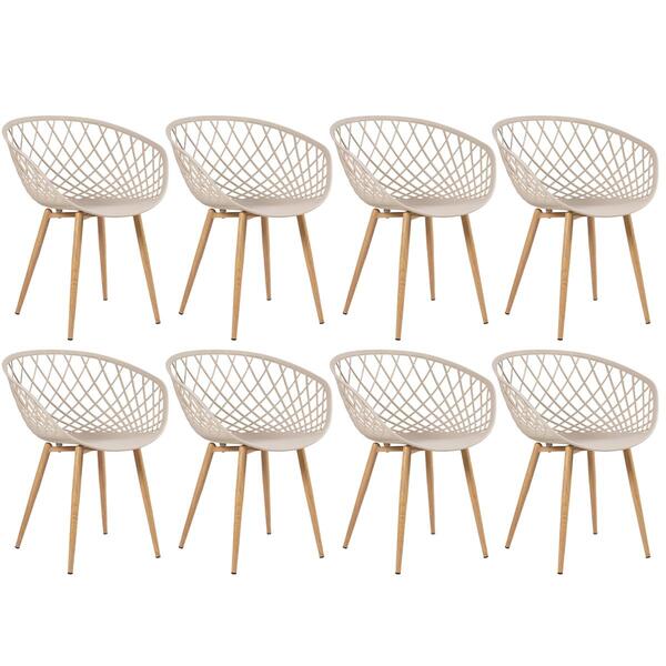 Kit - 8 X Cadeiras Clarice Nest Com Apoio De Braços - Sidera