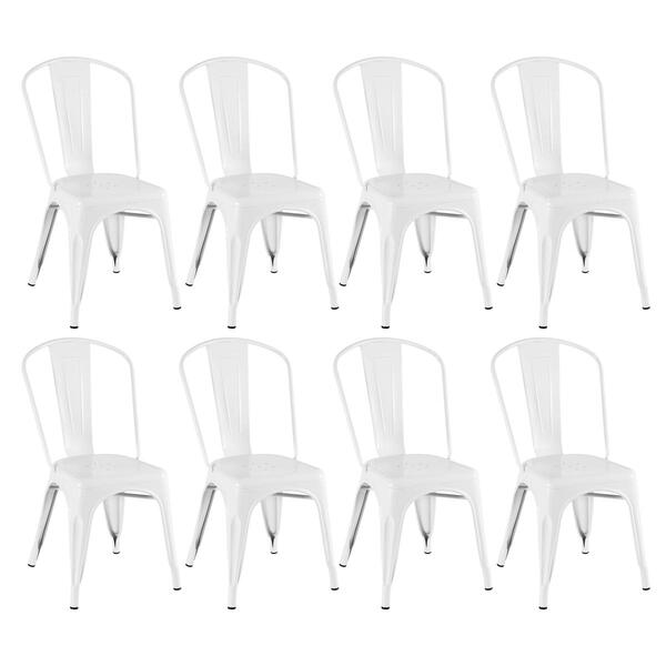Kit - 8 X Cadeiras Iron Tolix - Branco